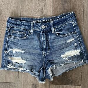 American Eagle High-Rise Shortie Denim Shorts